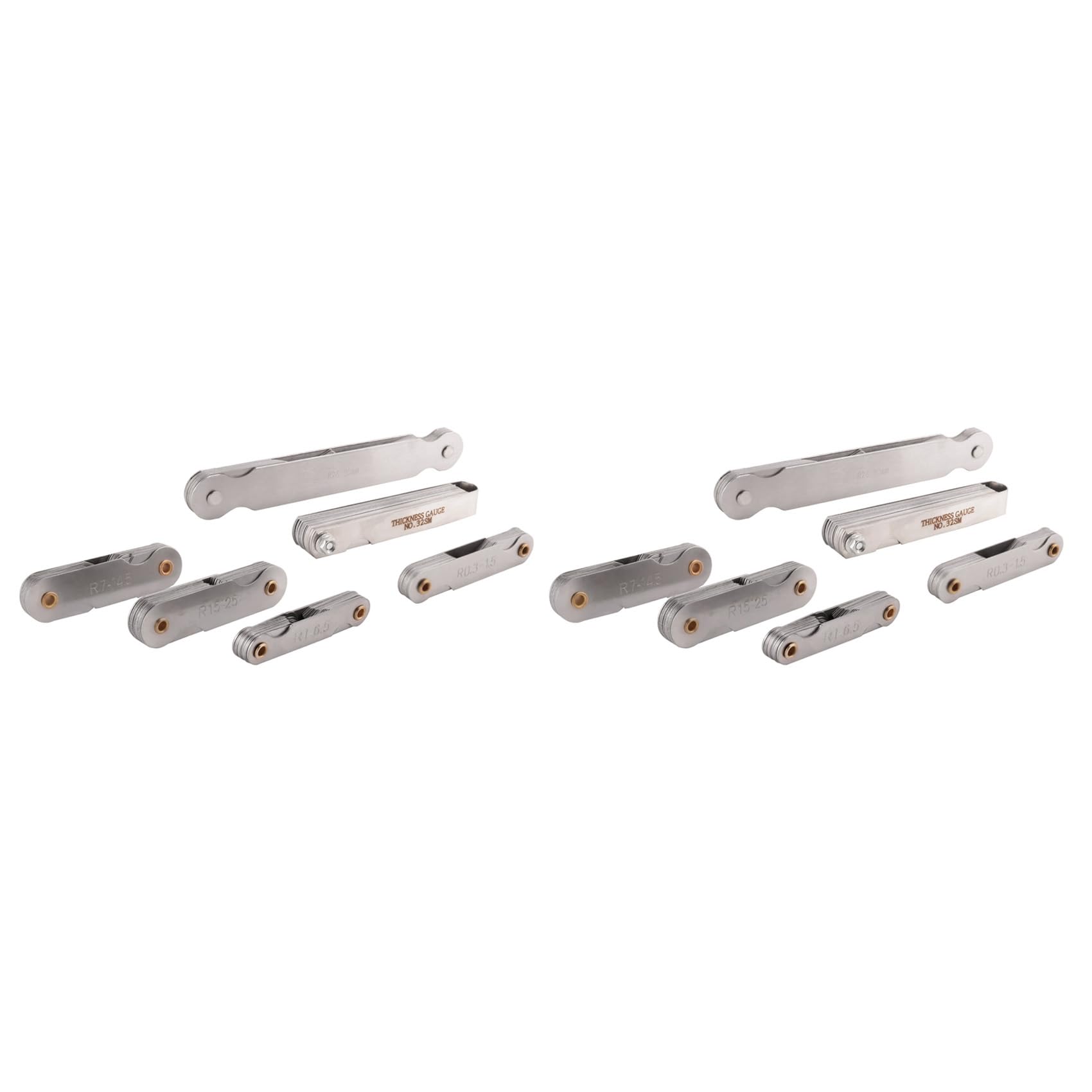 Jnchdghwa 12 Pcs Stainless Steel Radius Gauge with Feeler Gauge Set Arc Radius Fillet Gauge and 0.04-0.88mm Space Measure Tool