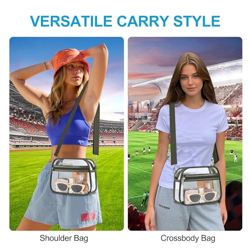 Image of Clear Bag for Stadium Events - Stadium Approved Small Mini Clear Purse, Women's Top-Handle Handbags for Sports Concerts