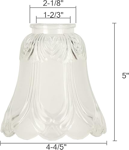 Miniatura 2 de Juego de 4 ventiladores de techo transparentes y esmerilados de alta calidad, pantalla de vidrio de repuesto de estilo transitorio con tamaño