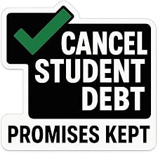 Cancel Student Debt Check Mark Clean Activist Graphic Sticker (2.75" x 2.5")