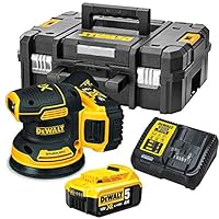 DeWalt DCW210P2-QW - Lijadora Rotorbital sin escobillas XR 18V con 2 baterías Li-Ion 5,0Ah