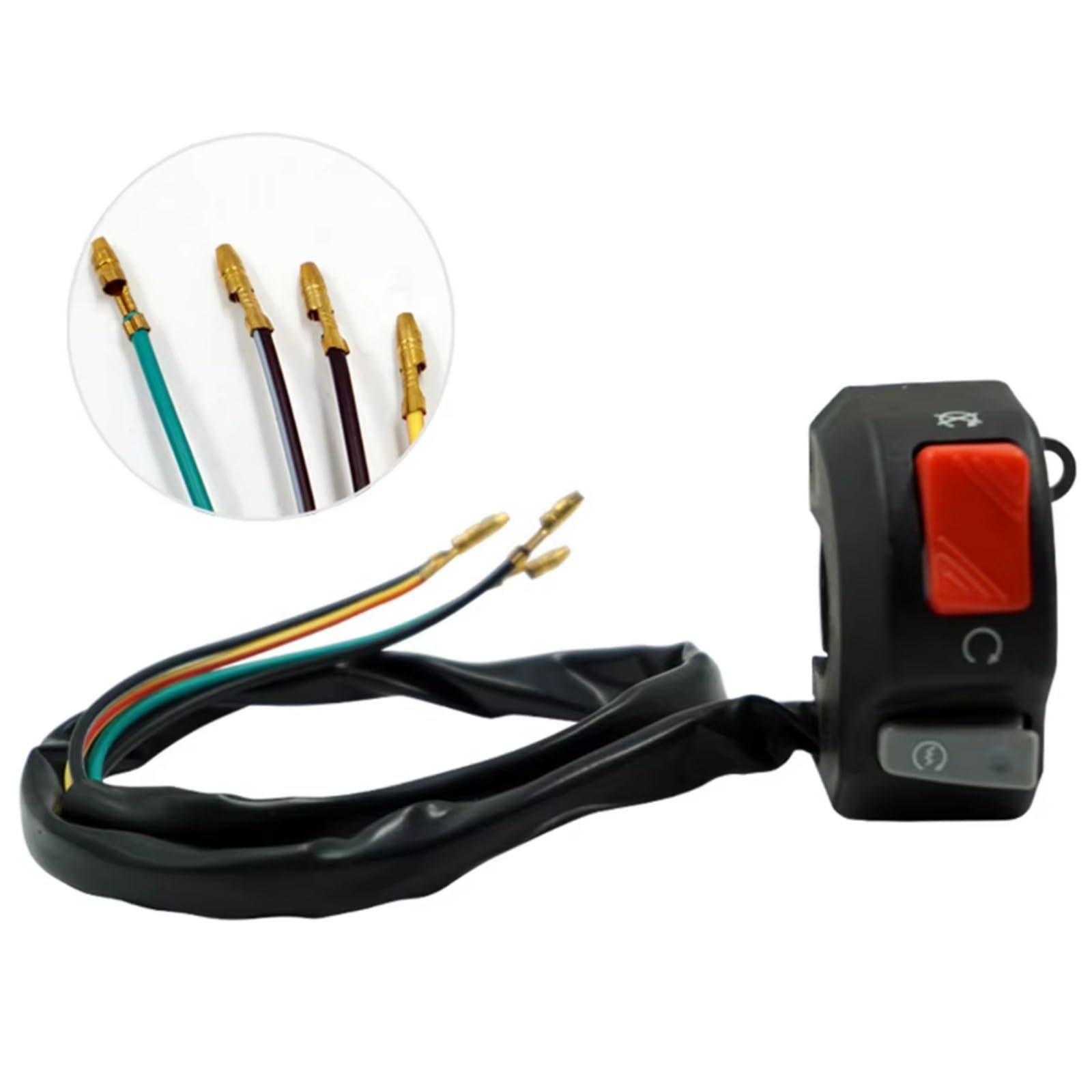 Universale 7/8 "Moto Interruttore Manubrio Controllo Nebbia Faro Corno Start Uccidi Pulsante ON OFF 12V Per ATV Scooter Motoslitta Comando Manubrio