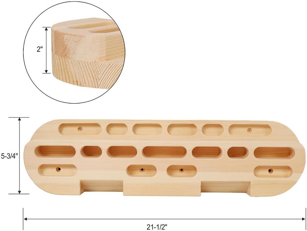 Climbing Hangboard, Wooden Climbing Board Trainer with 3 Kinds of Finger Files and 2pcs Finger Rubber Pads, Forearm Exerciser for Climbers Athletes for Strengthen Fingers and Grip