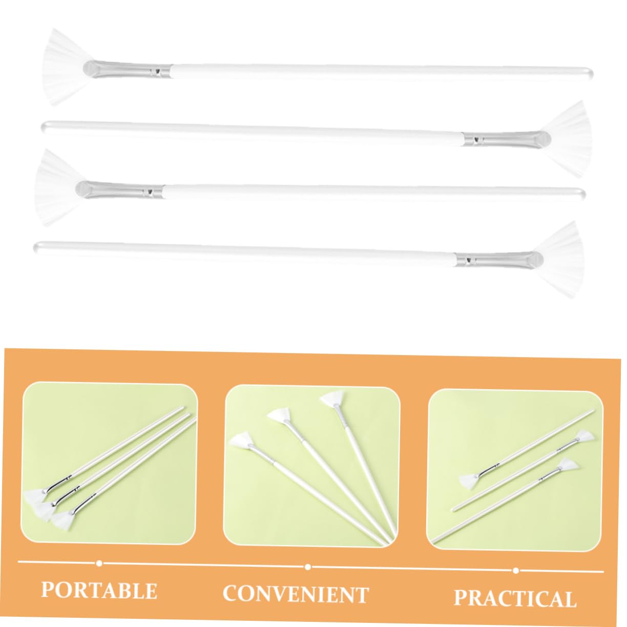 FOMIYES Facial Mask Brush Fan Shaped Brush Set 4 Pack Mask Applicator Tool Ideal for and Serum Application