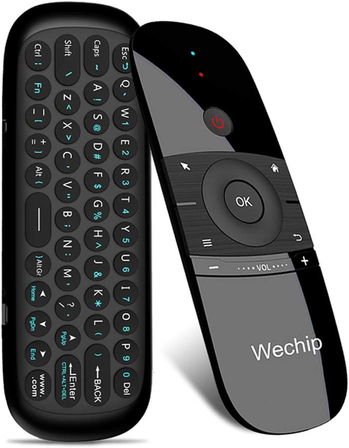 WeChip Wechip 2.4G Smart TV Wireless Keyboard Fly Mouse W1 Multifunctional Remote Control for Android TV Box/PC/Smart TV/Projector/HTPC/All-in-one PC/TV (Black)