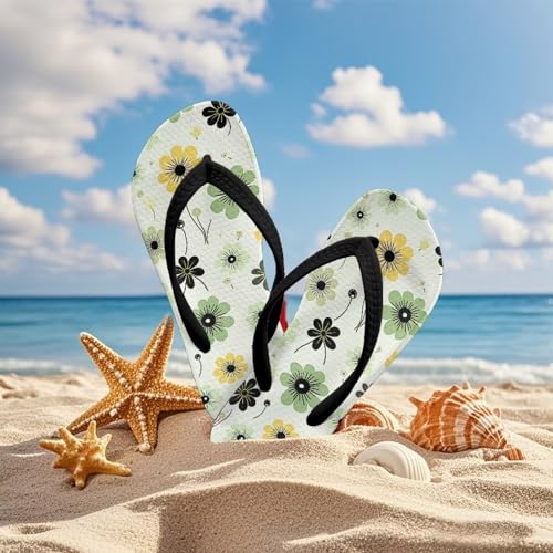 Kids Flip Flop Stylish Floral Print Summer Sandal for Girls with Footbed & Non-Slip Sole4