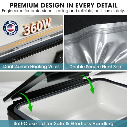 Image of Vesta Precision 12 inch Chamber Vacuum Sealer, Smart Auto Vacuum Time, Easy-to-Clean System, Commercial-Grade Pump, Deep Chamber for Liquids, Meats, Mason Jars & Sous Vide, V513