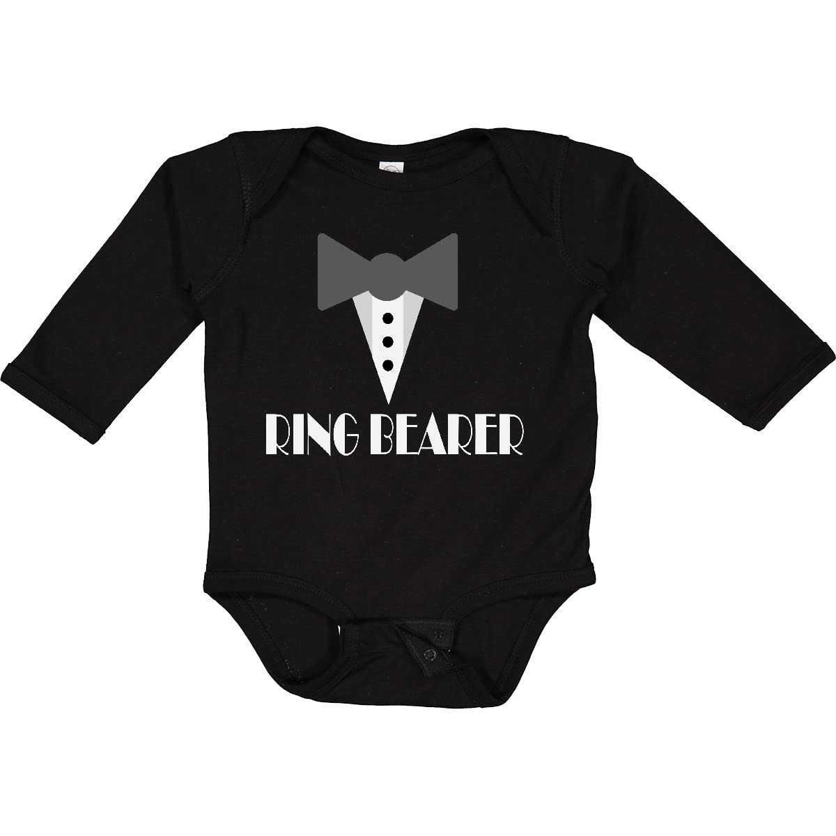 inktastic Ring Bearer Mock Tux Tuxedo Long Sleeve Creeper