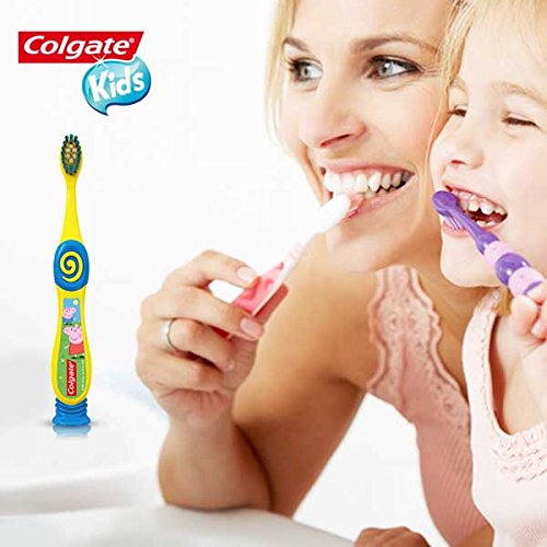 Colgate Kids Extra Soft Toothbrush with Suction Cup, Peppa Pig, 2 Count