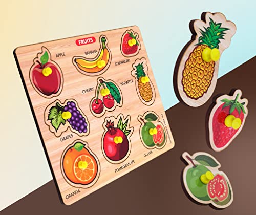 Image of Lefan Wooden Puzzle Numbers Counting 1 to 10 Picture Learning Educational Board for Kids Puzzle for Creative Kids knob Educational Learning Wooden Puzzle Board for Kids