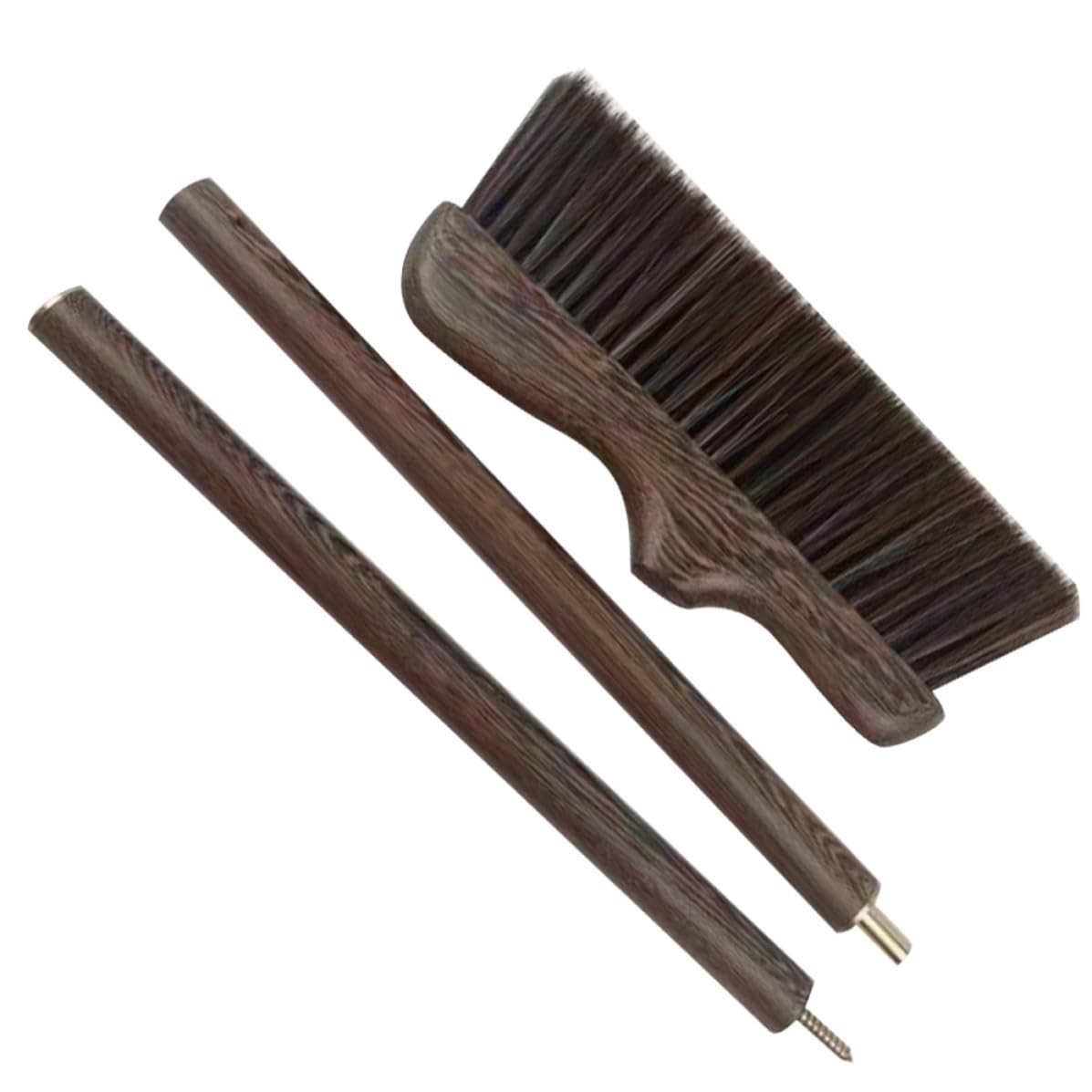 UKCOCO Escoba Manual de Madera de Alas de Gallina, Escoba de Barrido de 3 Tramos, Cerdas Suaves, Portátil, para Limpieza Interior y Barrido de Patio