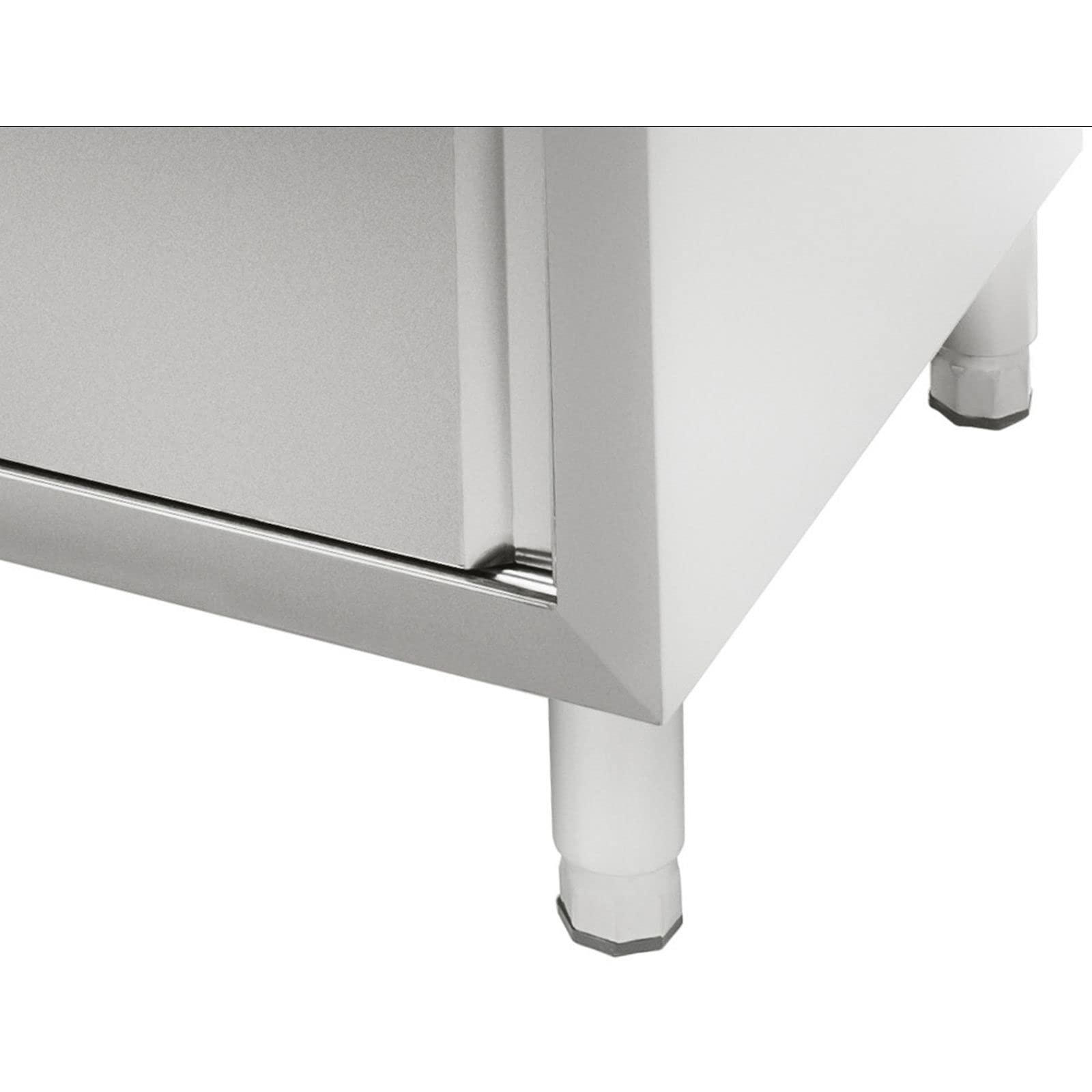 Royal Catering Plonge Professionnelle Armoire sous Evier INOX RCHS-1200WS (65x120x95cm, Portes coulissantes 2, Rebord 10 cm, INOX)