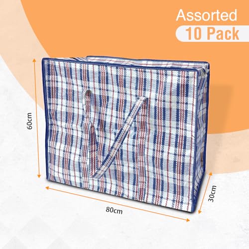 Sac à linge XL 80x30x60 cm ANSIO avec fermeture éclair pour rangement lot de 10 - 4