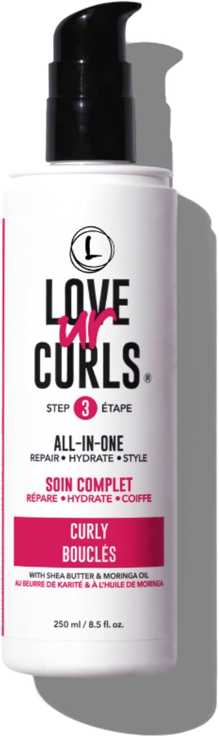 Love Ur Curls - All in One Curl Cream Styler, Curling Cream for Curly Hair, Repair, Define, Hydrate & Style, Anti Frizz with Shea Butter, 250mL