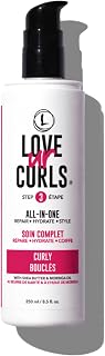 LoveUrCurls All-in-One Curl Cream Styler: Anti-Frizz Repair, Define, Hydrate Curly Hair with Shea Butter & Moringa Oil, 250mL
