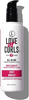 Love Ur Curls All in One Curl Cream Styler, Anti Frizz Curling Cream for Curly Hair, Repair, Define, Hydrate & Style with Shea Butter, 250mL