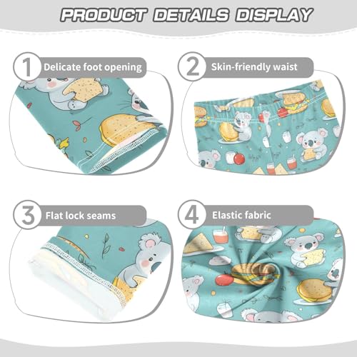 Cute Cartoon Koala Girls Leggings Ultra Soft Compression Yoga Gym Pants for Kids 4-10T3