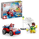 Los niños podrán jugar e imaginar que persiguen al malvado Dock Ock en el genial coche de juguete de Spidey para construir; ¿podrán hacer que caiga en la trampa y recuperar los diamantes?