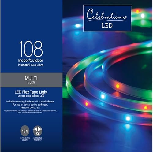 Celebrations Cuerda de luces 60 luces multicolor LED de 4 pulgadas