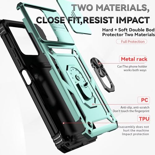 Coque Poco C65 verte robuste dotée d'un anneau de fixation aimanté