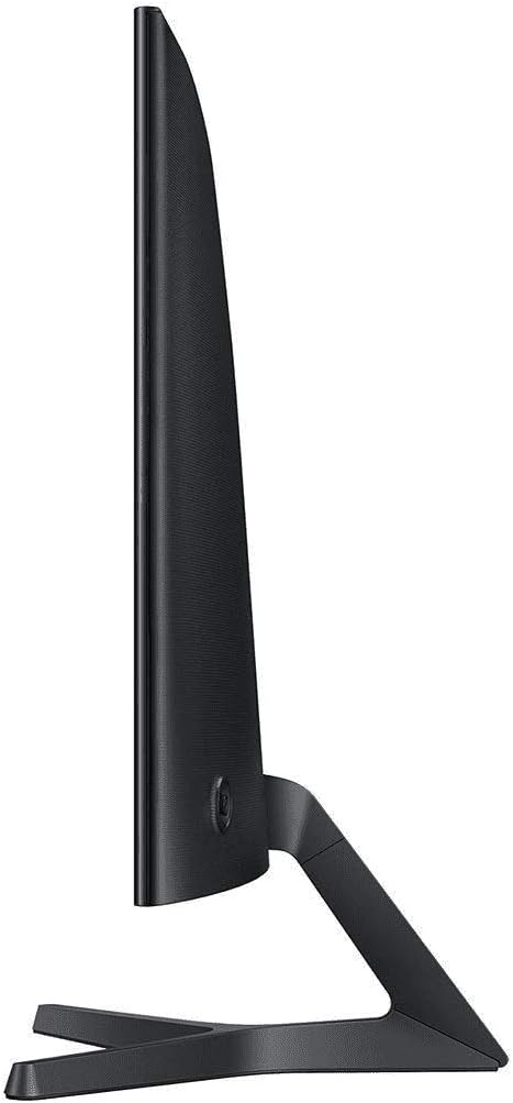 Side view of the Samsung C27F396FHN curved monitor showing its slim profile and stand.