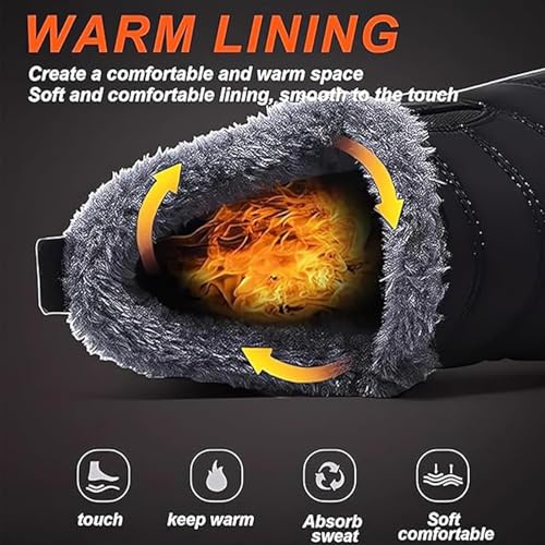 Women's Warm Sheepskin-Lined Boots, Winter Women's Casual Slip-On Warm Boots, Orthopedic Walking Fur Fuzzy Thermal Soft Booties,Wide Warm Arch Support Shoes2