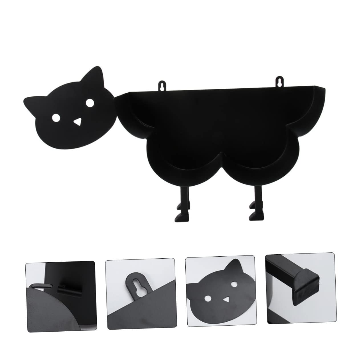 Portarrollos de Papel Higiénico de Escritorio en Hierro Negro | Organizador Vertical Base Estable, Guarda Varios Rollos, Uso en Hotel y Restaurante