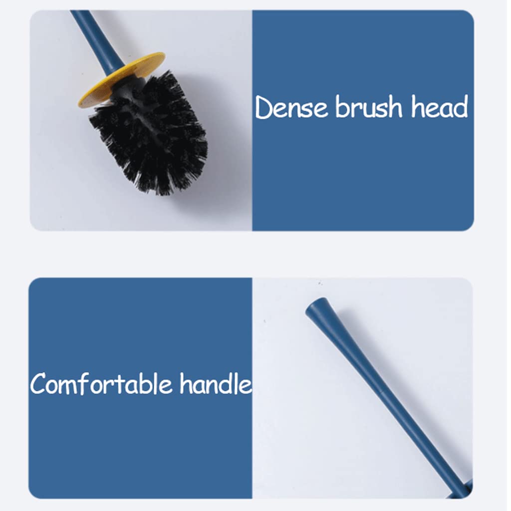 Set scopino per WC - Scopino per WC in plastica con setole morbide e Supporto, Strumento per la Pulizia del Bagno, Pratico ed Elegante (Grigio e Bianco)