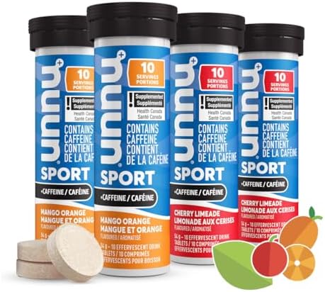 Nuun Sport and Caffeine: Electrolyte Drink Tablets, Box of 4 Tube...