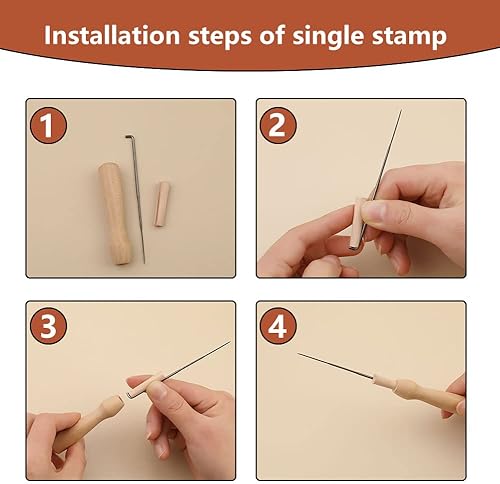 Miniatura 3 de Mayboos 74 agujas de fieltro de lana, herramientas de fieltro, herramientas de fieltro, herramientas de fieltro, herramienta de fieltro con 3