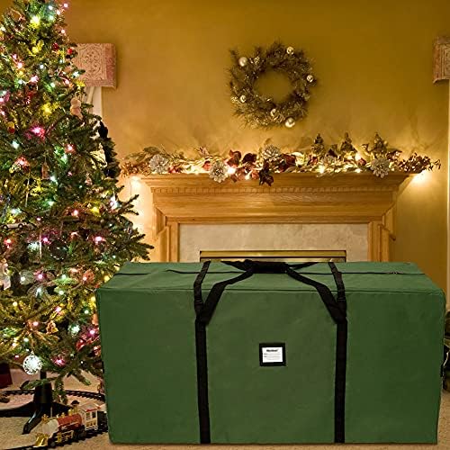 OurWarm Christmas Tree Storage Bag, 600D Oxford Christmas Tree Bag With Durable Handles, Dual Zipper & Card Slot, Fit Up to 9 FT Christmas Trees, Xmas Tree Bag Christmas Tree Bag 6Ft 7Ft 8Ft