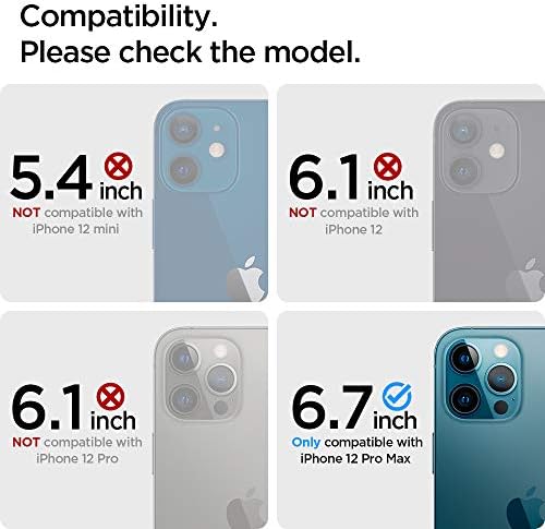 Spigen Glas.tR Optik Tempered Glass Camera Lens Protector for iPhone 12 Pro Max - Pacific Blue 2 Pack