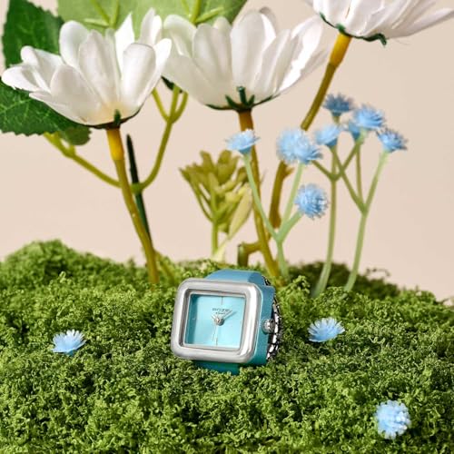Image of Sonata Poze 7 Analog Blue Dial Silver Sheet Metal Ring Strap Watch for Women - SP80143KM01W