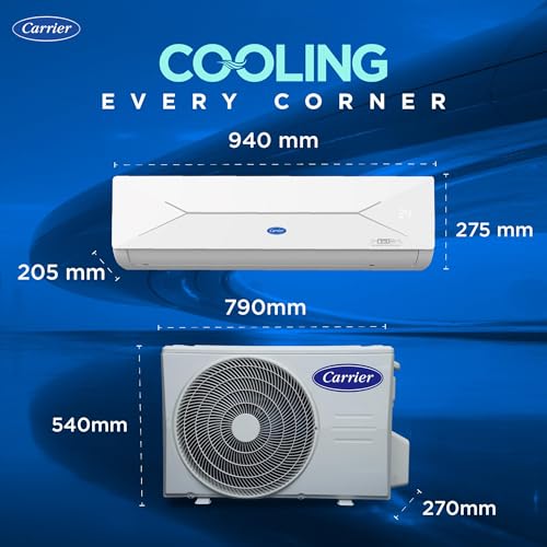 Image of Carrier 1 Ton 5 Star, New Star rated, Wi-Fi Smart Flexicool Inverter Split AC (Copper, Convertible 6-in-1 with Wi-Fi with Geo-Fencing,Smart Energy Display, ESTER EDGE Gxi WiFi-CAI12EE5R36W0, White)