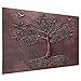 Kitchen Backsplash, Hummingbirds Flying Around a Tree With Roots Copper Backsplash, Custom Copper Backsplash Panel, Handmade Copper Backsplash Tile, Indoor Outdoor Wall Decor (Brown)