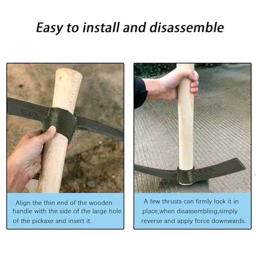 Forged Heat Treated Weeding Garden Pick Axe,for Gardening,Planting Vegetables and Fruits,Camping and Outdoors Climbing Pickaxe - Thumbnail 6