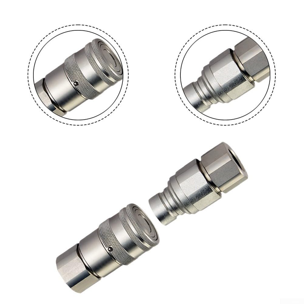 Flachkopf Hydraulik für schnellkupplung 3/8 Zoll NPT Verriegelung Nickelbeschichtete Kupfer Hydraulikkupplung 1/2 Zoll NPT Dichtung Hydraulik Steckkupplung für Traktor 3/4 Zoll NPT Anschluss Flat (C)