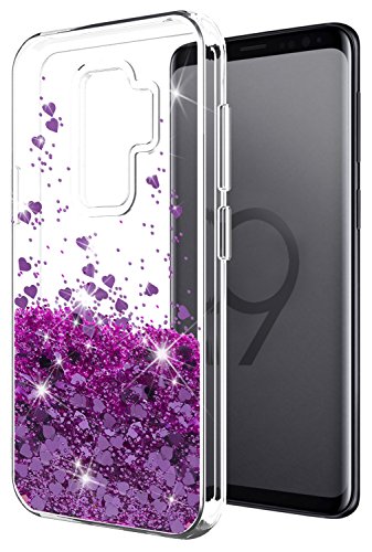 SunStory Samsung Galaxy S9 Plus case Luxury Fashion Design with Moving Shiny Quicksand Glitter and Double Protection with PC Layer and TPU Bumper Case for Samsung Galaxy S9 Plus. (Purple)