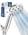 6-Mode High Pressure Handheld Shower Head Set, Consumer Reports Recommended HOPOPRO High Flow Hand Held Showerhead with 59 Inch Hose Bracket Teflon Tape Rubber Washers