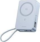 UGREEN MagFlow Qi2.2 25W 10000mAh Batterie Pack Power Bank avec MagSafe, Charge sans fil magnétique par câble intégré, 30W USB-C Chargement rapide, Chargeur Portable Compatible avec iPhone 17/16 Pro Max/15/14