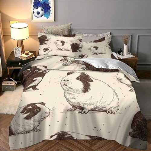 Parure de lit cochon d'inde microfbre housse de couette single 140x200