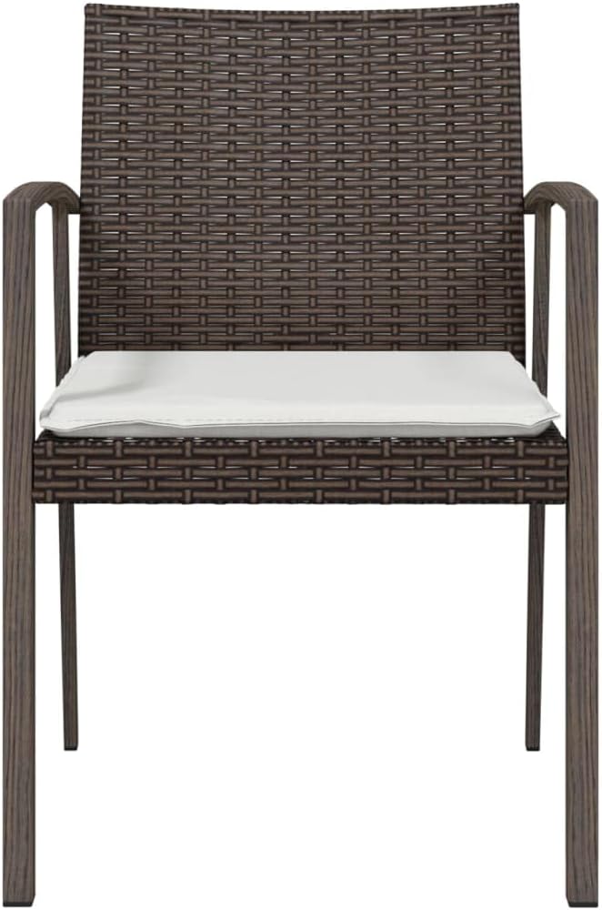 SKM Garden Chair Set of 4 Brown, Cream White,Brown (Weight 98.76KG)