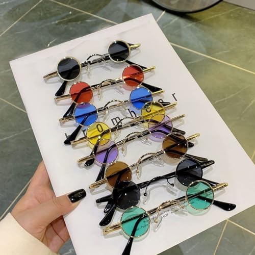 Funny Round Kids Party Sunglasses Bulk,Hippie Cool Party Sun Glasses for Adults and Kids,Baby Sunglasses,8 Pairs4