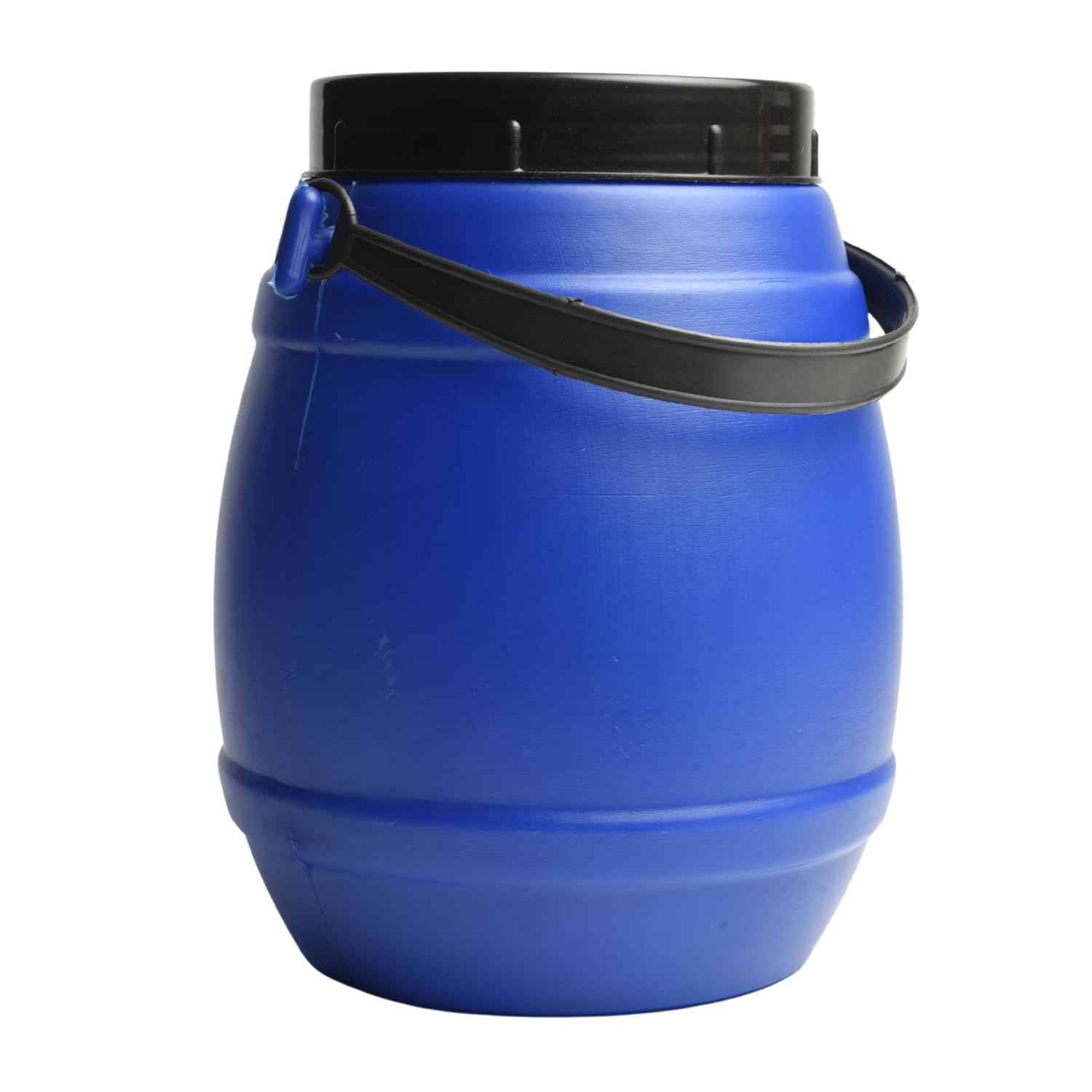 B2c White / Blue Food-Safe Plastic Barrels With Screw-On Lid – Durable Storage Drum For Fermentation, Water, And Food, Lightweight With Handles (Handlebarrel_2.5l_blue)