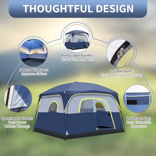 Carpa para camping 6 personas 120 x 108 x 83 pulgadas miniatura 5