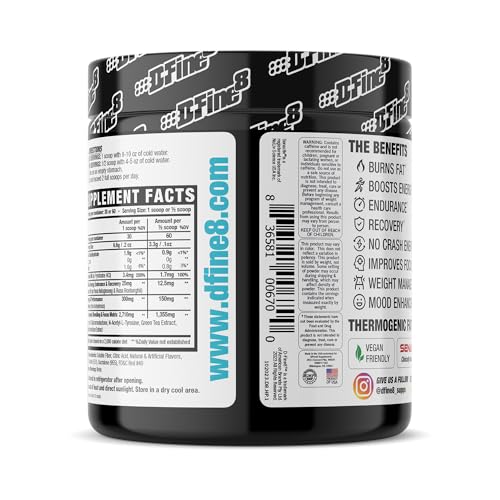 Image of Thermogenic Pre-Workout Energy Powder & Shredding Supplement, Boost Energy Mood & Focus, Sugar Free, Contains Senactiv, Endurance, 300mg Caffeine, N-Acetyl-L-Tyrosine (Hawaiian Punch)