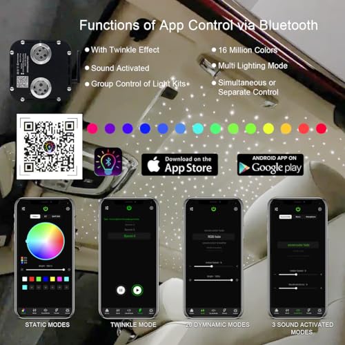 Image of AKEPO 50W Dual-Head Twinkle Fiber Optic Light Engine Replacement, RGBW Twinkle+APP Control+Music Activated+28-Key Remote for Home Fiber Optic Star Ceiling