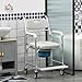HOMCOM 3-in-1 Shower Commode Wheelchair, FSA/HSA Eligible Transport Beside Commode Chair, Waterproof Rolling Over Toilet Chair 330 lbs. Weight Capacity with Padded Seat, Gray