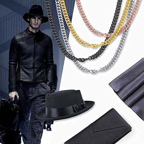 ChainsHouse Stainless Steel Cuban Chain Necklace for Men Women, 18K Gold/Black/Rose Gold Plated Miami Curb Chains,18" 20" 22" 24" 26" 28" 30" Length,4mm/7mm Wide,Send Gift Box3