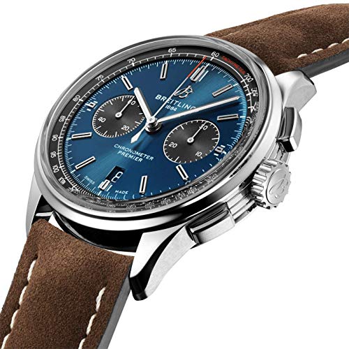 Breitling Premier B01 Chronograph Automatic Chronometer Blue Dial Men's Watch AB0118A61C1X33